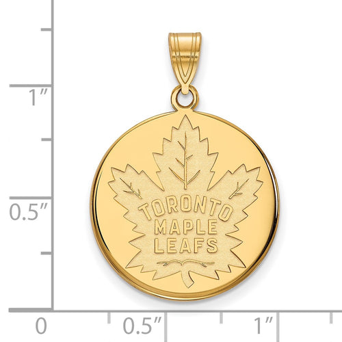 10k Gold NHL LogoArt Toronto Maple Leafs Large Disc Pendant