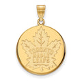 14k Gold NHL LogoArt Toronto Maple Leafs Large Disc Pendant