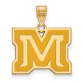 Sterling Silver Gold-plated LogoArt Montana State University Letter M Medium Enameled Pendant