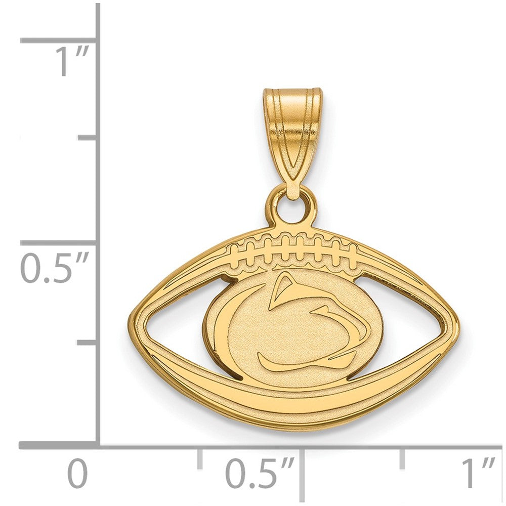 Sterling Silver Gold-plated LogoArt Penn State University Lion Football Pendant