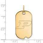 10k Gold LogoArt Purdue University Letter P Small Dog Tag Pendant