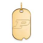 10k Gold LogoArt Purdue University Letter P Small Dog Tag Pendant