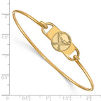 Sterling Silver Gold-plated NHL LogoArt Buffalo Sabres Small Center 7 inch Wire Bangle
