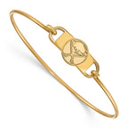 Sterling Silver Gold-plated NHL LogoArt Buffalo Sabres Small Center 7 inch Wire Bangle