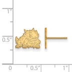 14k Gold LogoArt Texas Christian University Horned Frog Extra Small Post Earrings