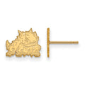 10k Gold LogoArt Texas Christian University Horned Frog Extra Small Post Earrings