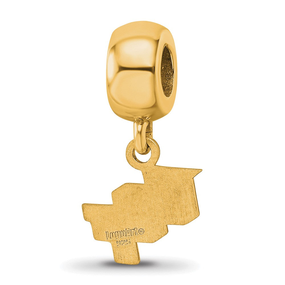 Sterling Silver Gold-plated LogoArt University of Central Florida U-C-F Extra Small Dangle Bead Charm