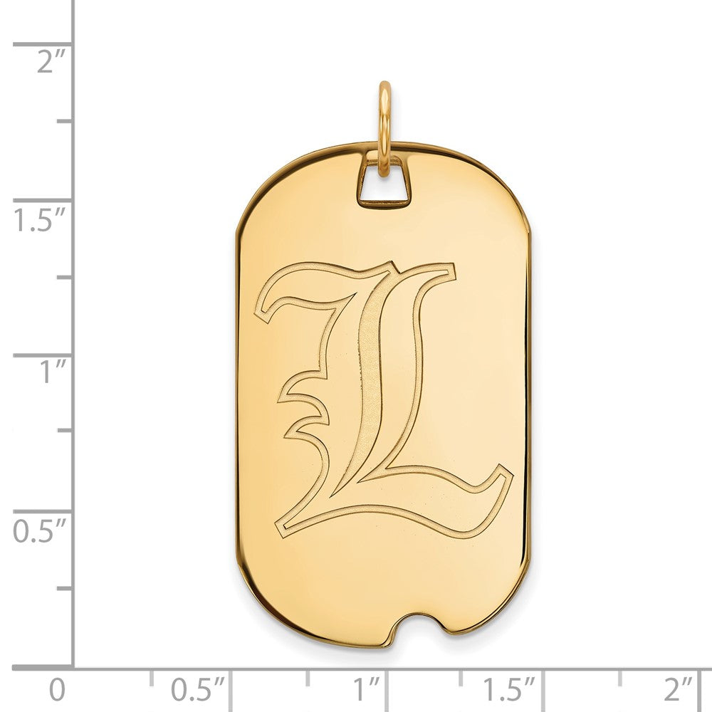 Sterling Silver Gold-plated LogoArt University of Louisville Letter L Large Dog Tag Pendant