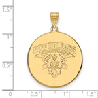10k Gold LogoArt University of New Orleans Privateers Extra Large Disc Pendant