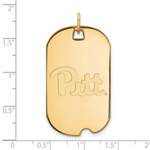10k Gold LogoArt University of Pittsburgh Large Dog Tag Pendant