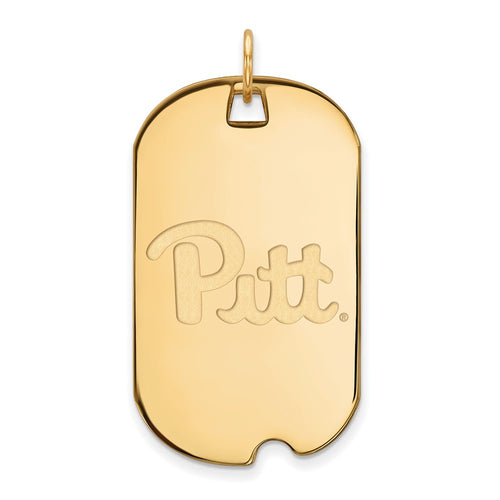 10k Gold LogoArt University of Pittsburgh Large Dog Tag Pendant