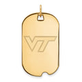 Sterling Silver Gold-plated LogoArt Virginia Tech V-T Large Dog Tag Pendant