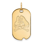 10k Gold LogoArt East Carolina University Pirate Small Dog Tag Pendant