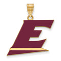 Sterling Silver Gold-plated LogoArt Eastern Kentucky University Letter E Large Enameled Pendant