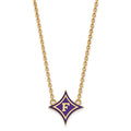 Sterling Silver Gold-plated LogoArt Furman U Large Enameled Pendant 18 inch Necklace