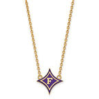 Sterling Silver Gold-plated LogoArt Furman U Large Enameled Pendant 18 inch Necklace