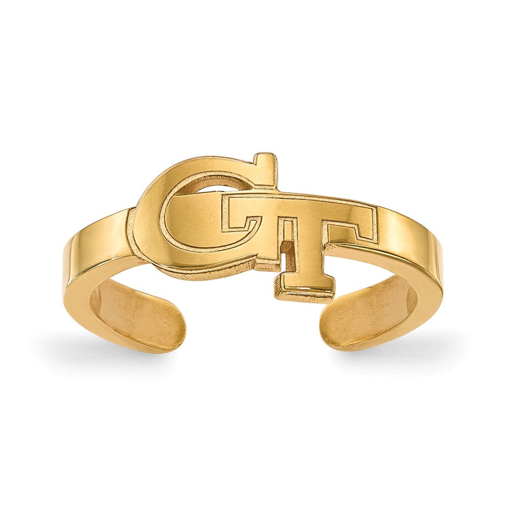 Sterling Silver Gold-plated LogoArt Georgia Institute of Technology G-T Toe Ring