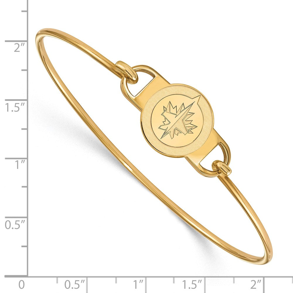 Sterling Silver Gold-plated NHL LogoArt Winnipeg Jets Small Center 7 inch Wire Bangle