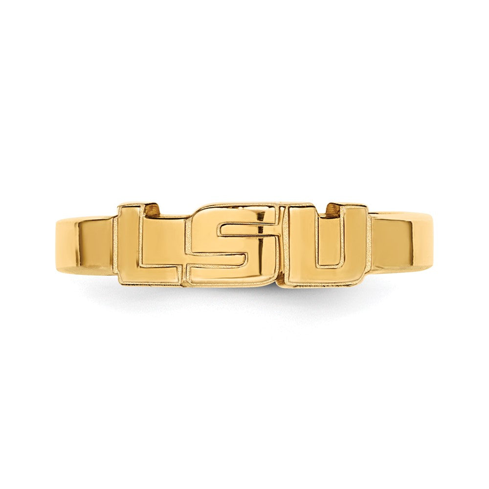 Sterling Silver Gold-plated LogoArt Louisiana State University L-S-U Toe Ring
