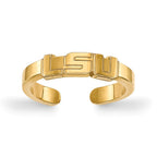 Sterling Silver Gold-plated LogoArt Louisiana State University L-S-U Toe Ring