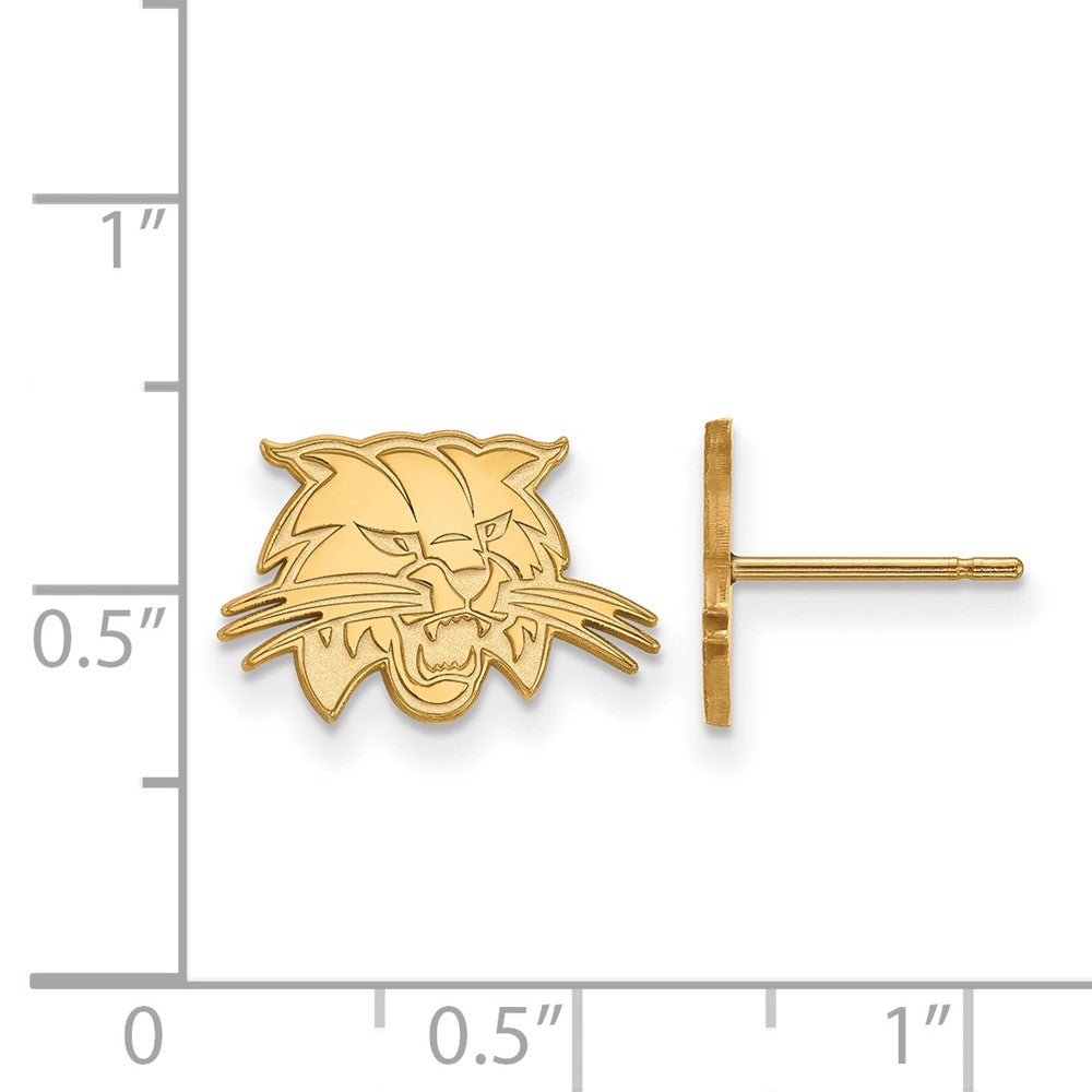 14k Gold LogoArt Ohio University Bobcat Extra Small Post Earrings