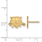 Sterling Silver Gold-plated LogoArt Ohio University Bobcat Extra Small Post Earrings