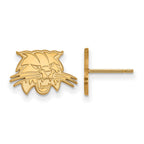 14k Gold LogoArt Ohio University Bobcat Extra Small Post Earrings