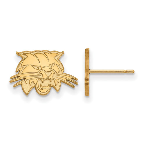 10k Gold LogoArt Ohio University Bobcat Extra Small Post Earrings