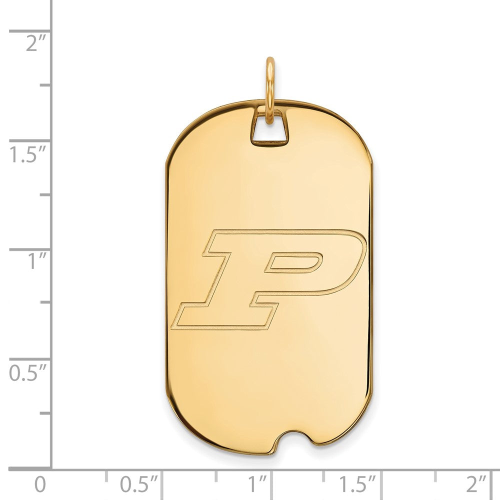 10k Gold LogoArt Purdue University Letter P Large Dog Tag Pendant