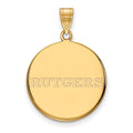 10k Gold LogoArt Rutgers University Large Disc Pendant