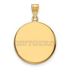 10k Gold LogoArt Rutgers University Large Disc Pendant