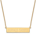 Sterling Silver Gold-plated NHL LogoArt Buffalo Sabres Small Bar 18 inch Necklace
