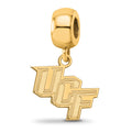 Sterling Silver Gold-plated LogoArt University of Central Florida U-C-F Small Dangle Bead Charm