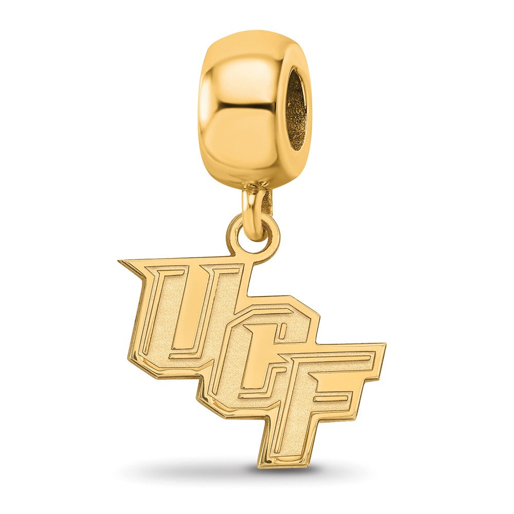 Sterling Silver Gold-plated LogoArt University of Central Florida U-C-F Small Dangle Bead Charm