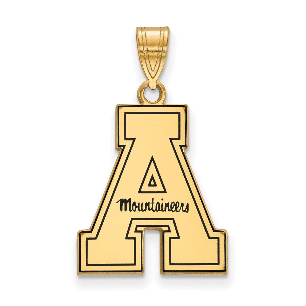 Sterling Silver Gold-plated LogoArt Appalachian State University Enameled Large Pendant