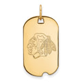 10k Gold NHL LogoArt Chicago Blackhawks Small Dog Tag Pendant