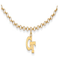 Sterling Silver Gold-plated LogoArt Georgia Institute of Technology G-T 9-inch Anklet