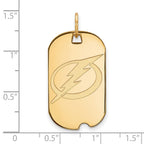 Sterling Silver Gold-plated NHL LogoArt Tampa Bay Lightning Small Dog Tag Pendant