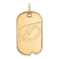 Sterling Silver Gold-plated NHL LogoArt Tampa Bay Lightning Small Dog Tag Pendant