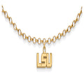 Sterling Silver Gold-plated LogoArt Louisiana State University L-S-U 9 inch Anklet
