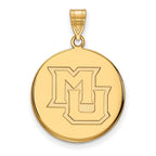 10k Gold LogoArt Marquette University M-U Large Disc Pendant