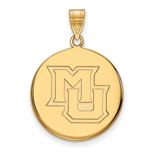 10k Gold LogoArt Marquette University M-U Large Disc Pendant