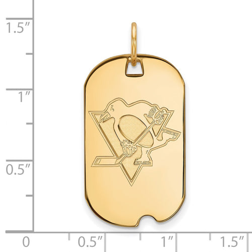 10k Gold NHL LogoArt Pittsburgh Penguins Small Dog Tag Pendant