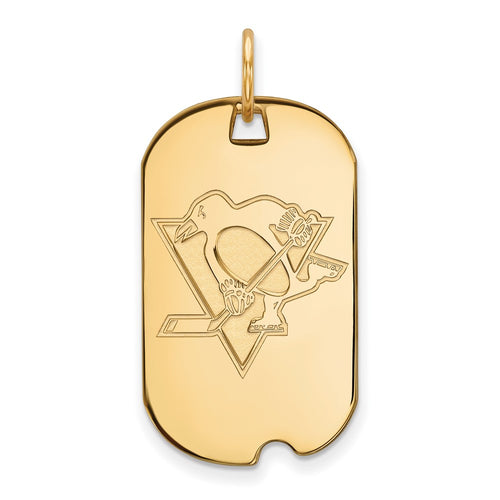 10k Gold NHL LogoArt Pittsburgh Penguins Small Dog Tag Pendant