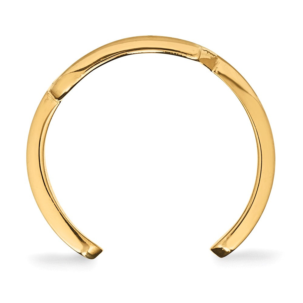 Sterling Silver Gold-plated LogoArt Purdue University Letter P Toe Ring