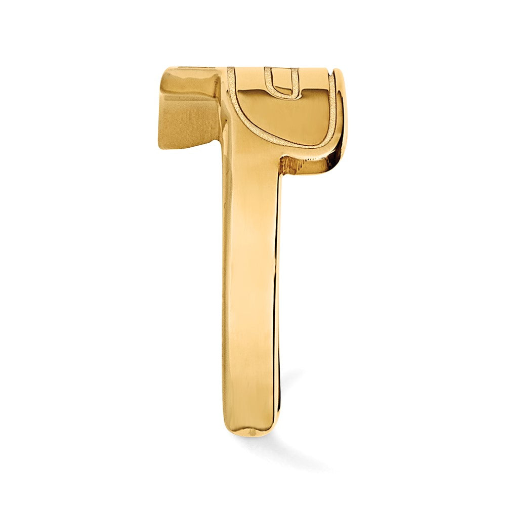 Sterling Silver Gold-plated LogoArt Purdue University Letter P Toe Ring