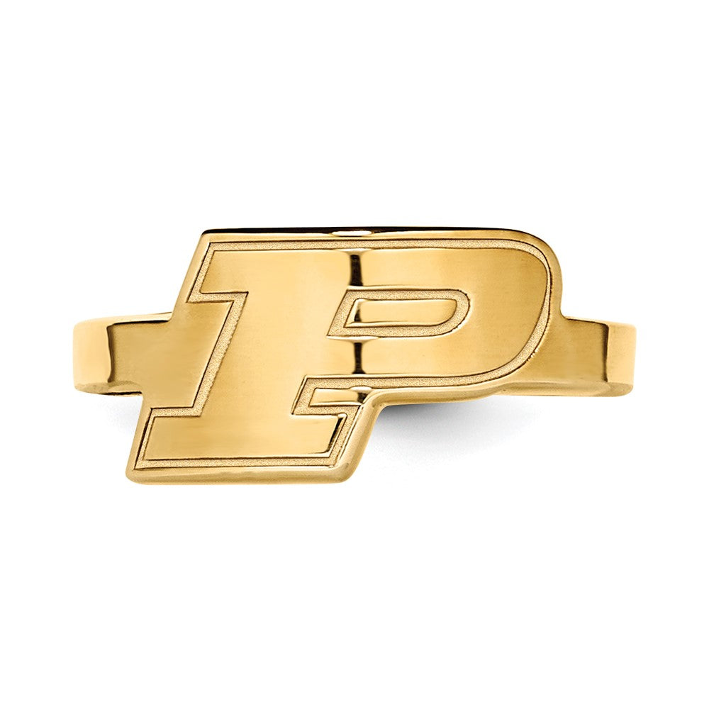 Sterling Silver Gold-plated LogoArt Purdue University Letter P Toe Ring
