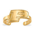 Sterling Silver Gold-plated LogoArt Purdue University Letter P Toe Ring