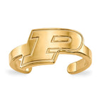 Sterling Silver Gold-plated LogoArt Purdue University Letter P Toe Ring