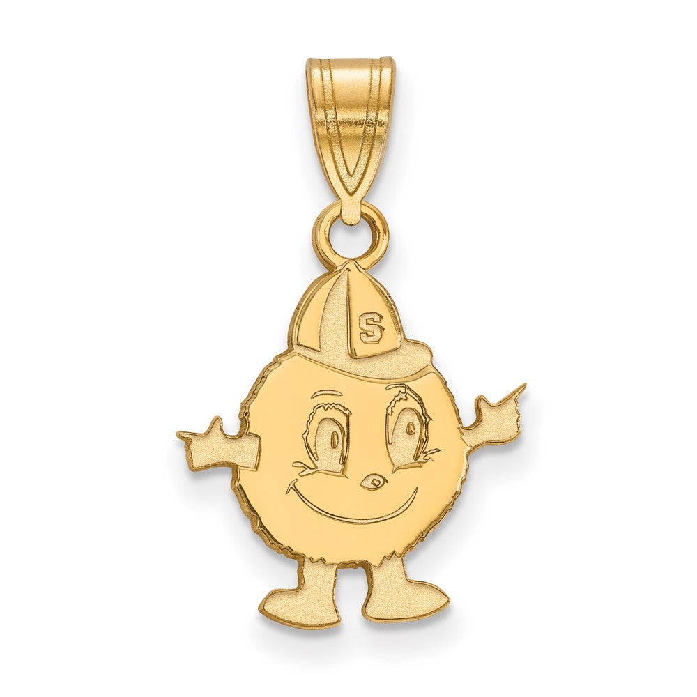 Sterling Silver Gold-plated LogoArt Syracuse University Mascot Medium Pendant